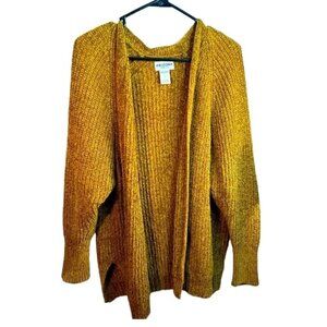 Arizona Mustard Yellow Women’s Size Small Chenille Long Sleeve Cardigan